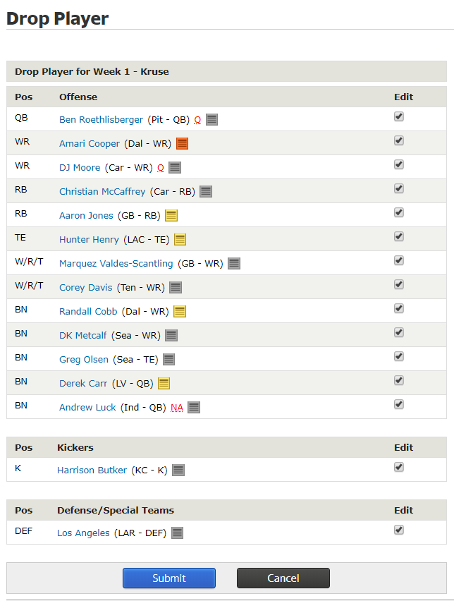 What Happens When You Drop a Player in Fantasy Football?