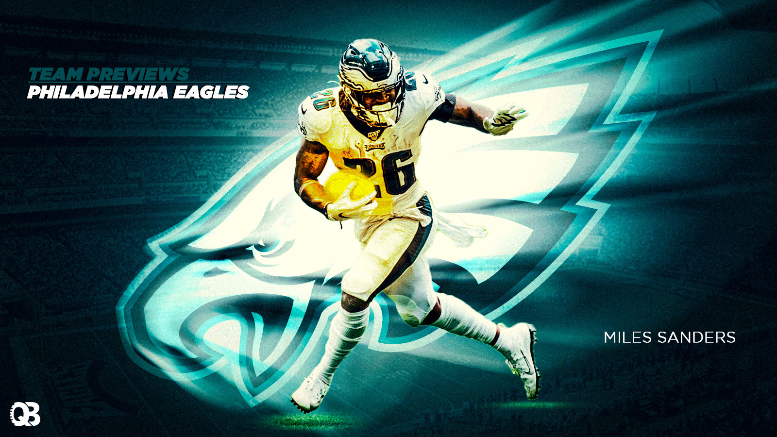 Ball Play NFL Philadelphia Eagles Player Miles Sanders Milessanders Miles  Sanders Philadelphia Eagle Poster