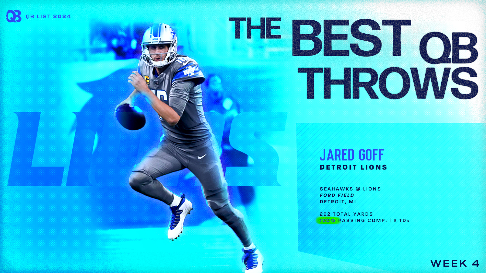 The Best QB Throws Week 4 QB List
