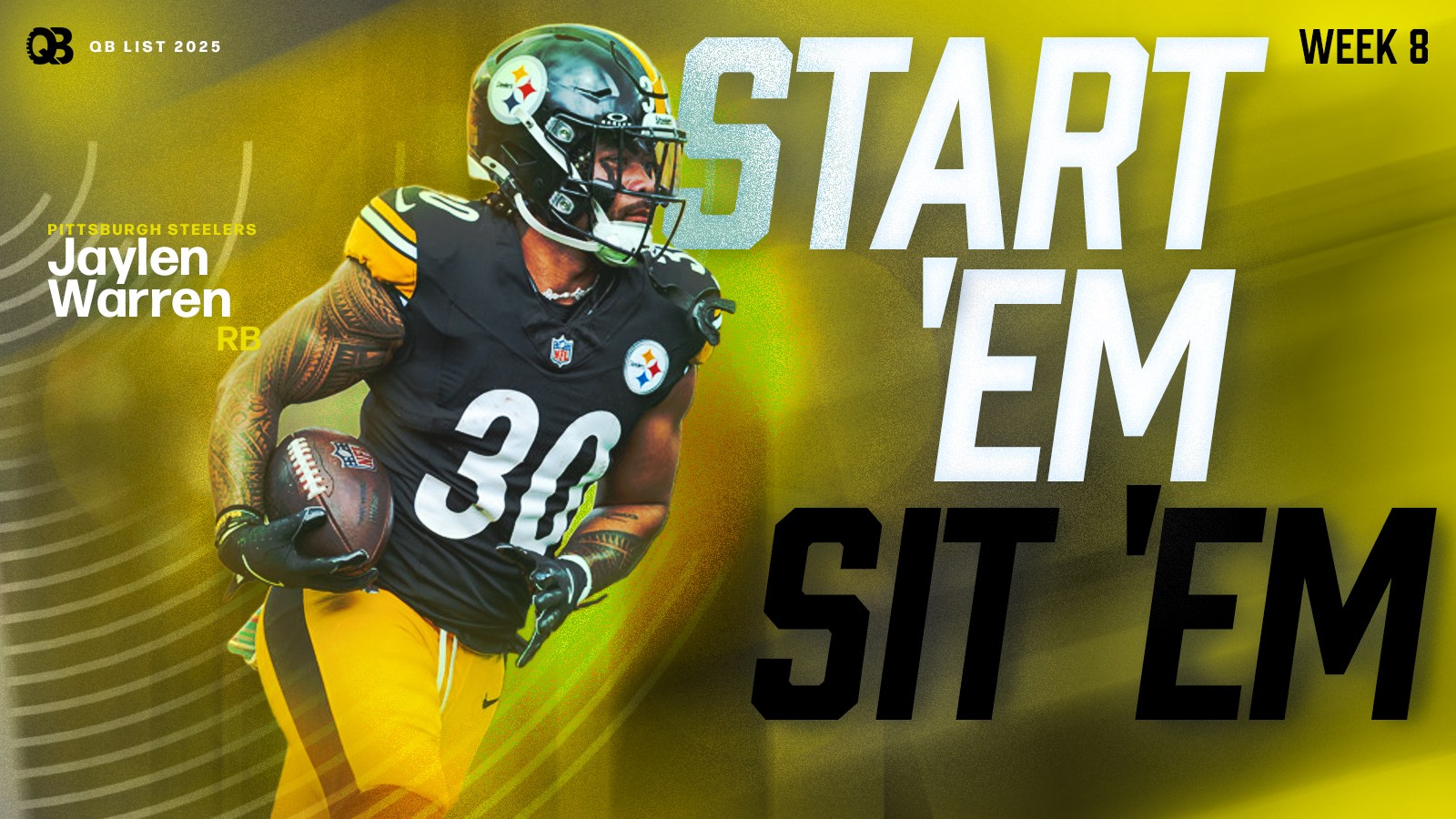 Week 8 Background Start ‘Em and Sit ‘Em – Week 8 – QB List