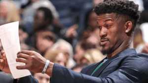 Jimmy Butler squinting