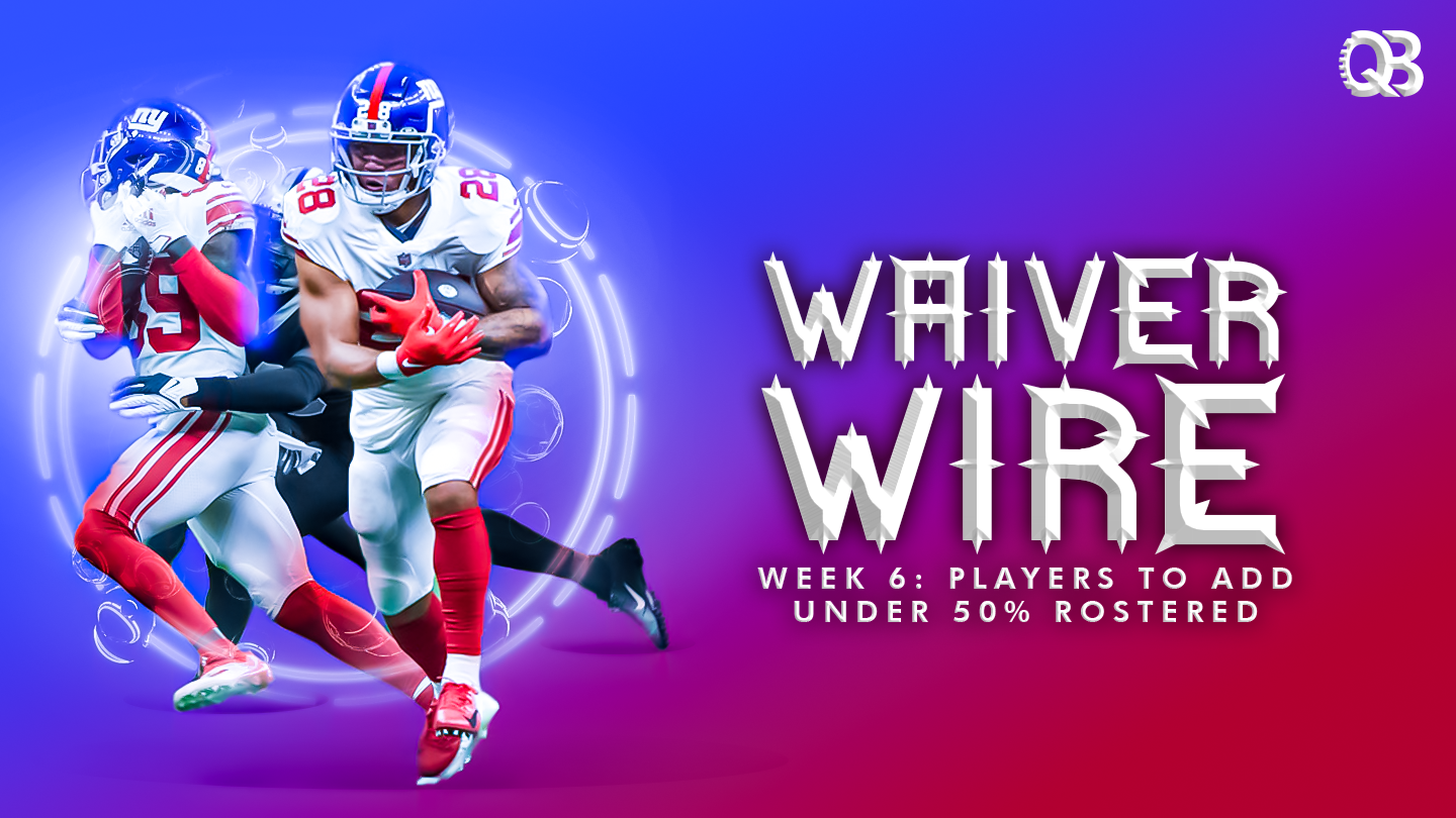 Waiver Wire Week 6 Players to Add Under 50 Rostered QB List